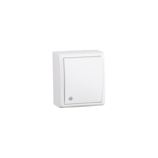 Simon15 Aqua Белый Переключатель 1-клавишный перекрестный наружный, IP54