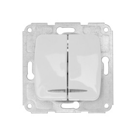 KRANZ DEA Выключатель 2кл (инд) с/у 10А меx. Бел