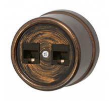 BIRONI Лизетта Пластик Бронза Розетка 2-ая RJ45