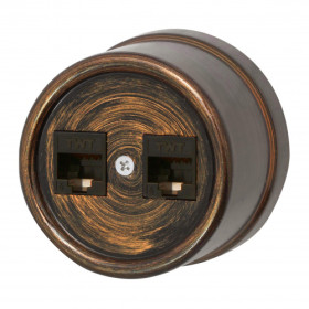 BIRONI Лизетта Пластик Бронза Розетка 2-ая RJ45