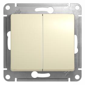 Systeme Electric Glossa Беж Выключатель 2-клавишный, сх.5, 10АХ