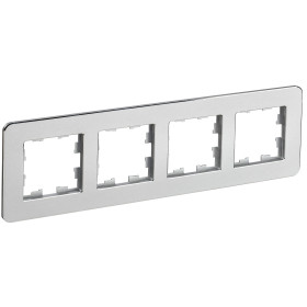 IEK BRITE DECOR Алюминий металл. скругл.угол Рамка 4-м РУ-4-1-Бр RE