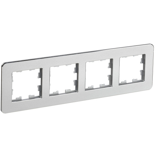 BRITE Рамка 4-мест. РУ-4-1-Бр металл алюм. RE IEK