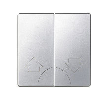 Simon 82 Detail Алюминий Комплект накладок (2 шт) для 2-х клав. кнопочн.механизма упр. работой жалюзи