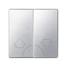 Simon 82 Detail Алюминий Комплект накладок (2 шт) для 2-х клав. кнопочн.механизма упр. работой жалюзи