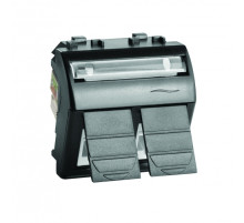 DKC Brava Компьютерная розетка двойная RJ45 кат.5e, Brava, черная, 2мод