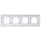 Рамка 4 поста (8 мод.), Avanti, закаленная сталь