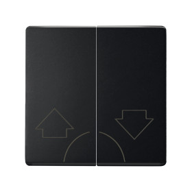 Simon S82 Concept Матовый черный, Клавиша двойная для выключателя жалюзи без блокировки и пиктограммой 