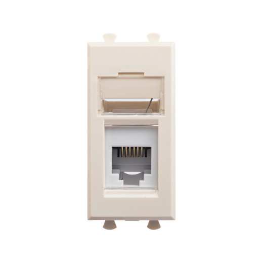 Телефонная розетка RJ-12 модульная, Avanti, ванильная дымка, 1 модуль