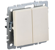 IEK BRITE BASE Бежевый Выключ. 2-к прох 10А ВС10-2-6-БрКр