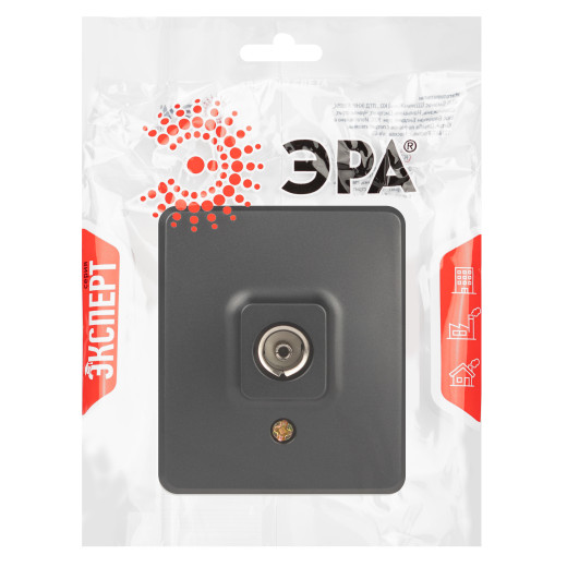 Розетка ЭРА Эксперт 11-3201-05 TV одиночная IP20 ОУ антрацит