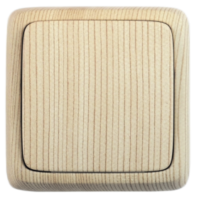 Hegel Альфа наруж Сосна ВА10-113-02 Выключатель 1-клавишный с изол. пластиной