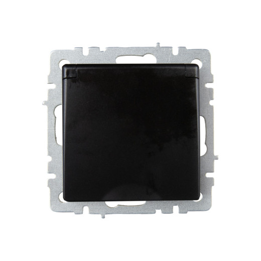 BRITE Роз. с з/к/ш с кр. 16А IP20 РСбш10-3-БрЧ черн. IEK