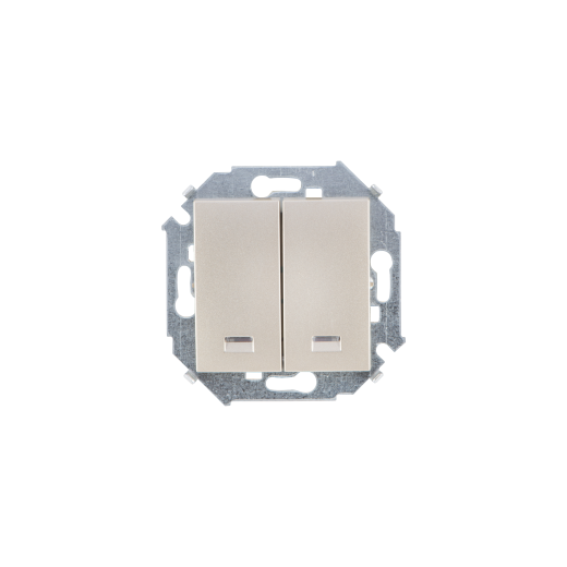 Simon 15 Шампань Выключатель 2-кл с подсветкой, 16А, 250В, винт.заж.