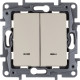 Выключатель двухклавишный с подсветкой/индикацией - Legrand Etika - 10А 250В безвинтовые зажимы - слоновая кость
