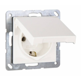 JUNG EcoProfi Белый Розетка с/з с крышкой, автозажим