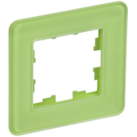 IEK BRITE DECOR Эко грин матовый стекло скругл.угол Рамка 1-мест. РУ-1-2-Бр RE