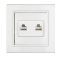 EKF Basic Минск Белый Розетка RJ-45+RJ-11, СП.