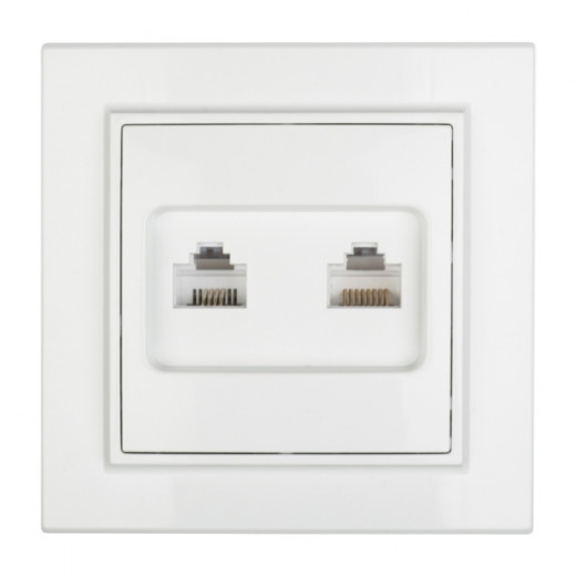 Минск Розетка RJ-45+Phone СП белая EKF Basic