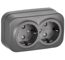 IEK GLORY Роз. 2-я с з/к/ш о/у 16А РСш22-3-ХСм сталь м.