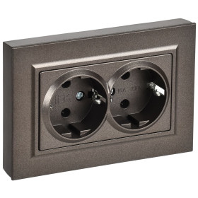 IEK BRITE Роз 2-я с з/к без з/ш пл 16А в сб РСПл12-3-БрТБ бр