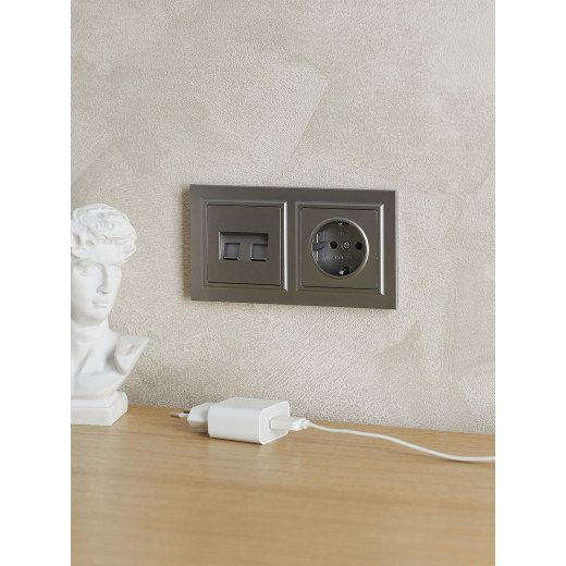 BRITE Рамка 2-мест. РУ-2-БрС сталь IEK