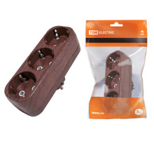 TDM Блок на 3 гнезда 2П б/з плоский 6А 250B 