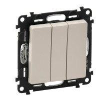 Legrand Valena LIFE DIY Сл.кость Выключатель 3-клавишный 10А 250В.