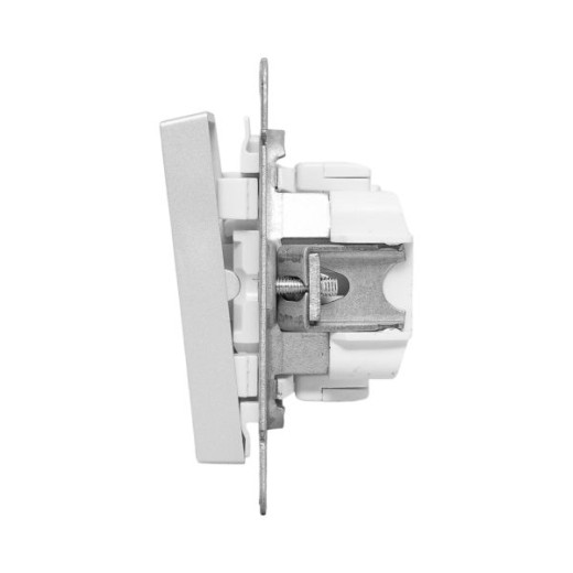 Механизм выключателя, двухклавишный, кнопочный, алюминий Эпика EKF