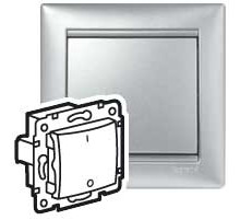 Legrand Valena Алюминий Выключатель 1-клавишный 3-х полюсный, 10A 400В, для флюросцентных ламп.