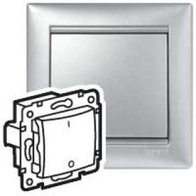 Legrand Valena Алюминий Выключатель 1-клавишный 3-х полюсный, 10A 400В, для флюросцентных ламп.