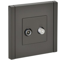 IEK FORTE&PIANO Серый Розетка двойная TV+SAT FP338