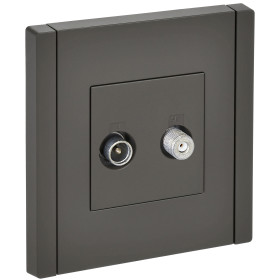 IEK FORTE&PIANO Серый Розетка двойная TV+SAT FP338