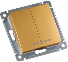 Hegel Мастер внутр Золото ВС10-452-07 Выключатель 2-клавишный, с индикацией, механизм