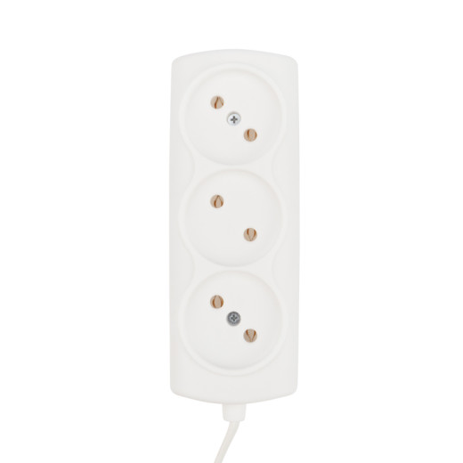 Удлинитель STANDARD 3 гнезда, 3м, 2x0,75мм² , б/з, белый PROconnect