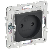 IEK SKANDY Графит Розетка б/з с защитными шторками 10А SK-R01G