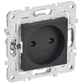 IEK SKANDY Графит Розетка б/з с защитными шторками 10А SK-R01G