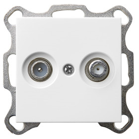 Jasmart G Белый глянцевый Розетка TV+FM оконечная