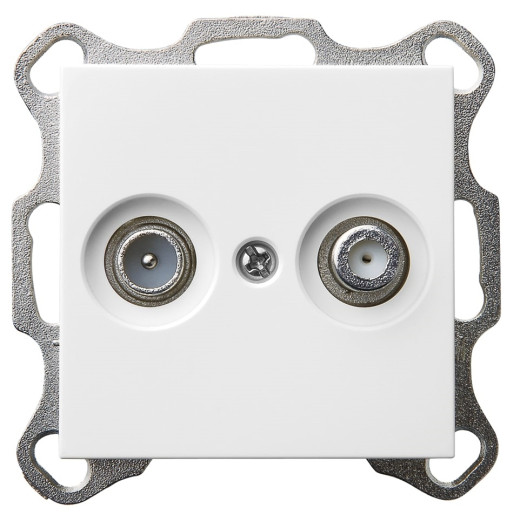 G Белый глянцевый Розетка TV+FM оконечная