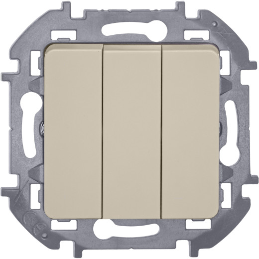 Выключатель трёхклавишный - Legrand/Daccord Inspiria - 10АХ 250В винтовые зажимы - слоновая кость