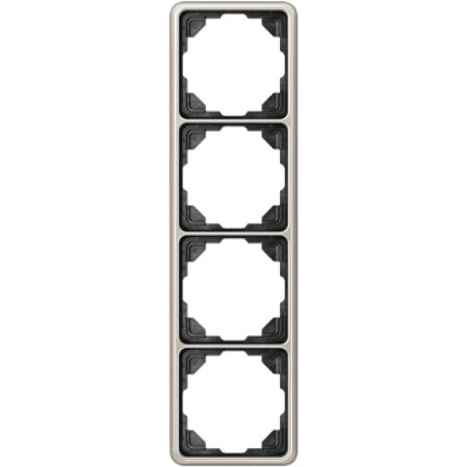 Рамка для вертикальной и горизонтальной установки, 4 поста, металл, платина, CD500