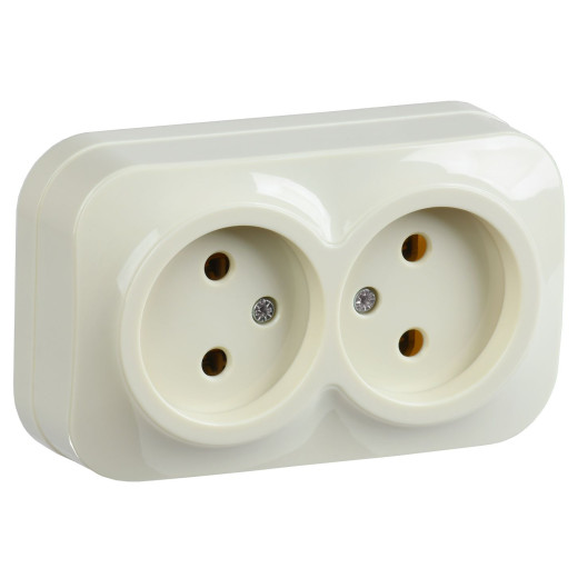 GLORY Роз. 2-я без з/к/ш о/у 10А РС22-2-ХК крем. IEK