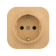 Розетка с заземлением - Legrand Quteo - без шторок IP20 16А 250В винтовые зажимы накладной монтаж - дерево