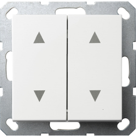 Jasmart G Белый глянцевый Выключатель 2-кл жалюзи 10A 250V~