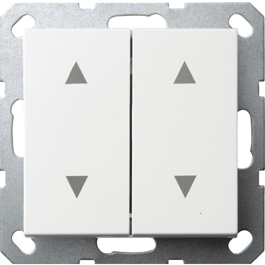 G Белый глянцевый Выключатель 2-кл 10A 250V~ для жалюзи/штор