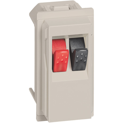 LIVING NOW. Розетка для аудиоколонок стерео 1 модуль.Цвет Песочный.