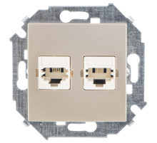 Simon 15 Шампань Розетка ТЛФ 2-ая RJ11, винт.зажим