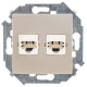 Simon 15 Шампань Розетка телефонная 2-я RJ11, винт.заж.