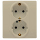 Розетка двойная с заземлением - Legrand Etika - со шторками в сборе 16А 250В безвинтовые зажимы - слоновая кость