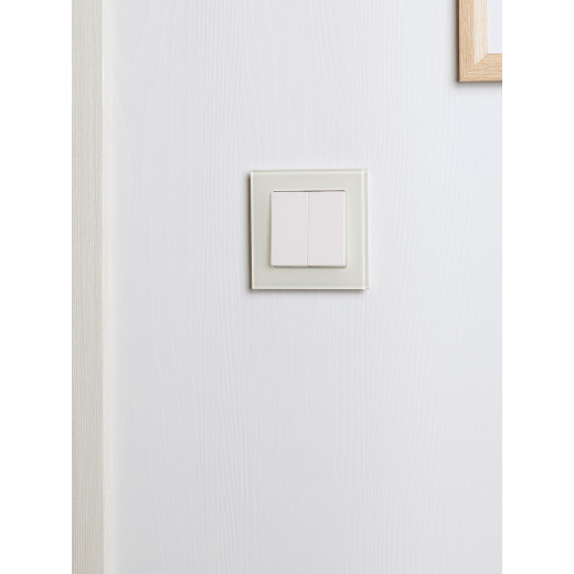 BRITE Рамка 1-мест. РУ-1-2-БрВа стекло ванильный IEK